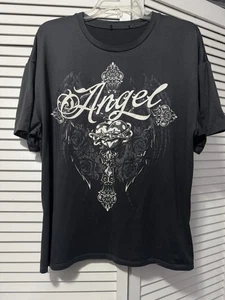 Women Angel Print Gray Shirt Size L - Picture 1 of 7