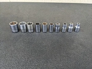 #bg104 SNAP-ON TOOLS 110TMY 10 PIECE 1/4 DRIVE SAE Shallow SOCKET SET 6 POINT - Picture 1 of 16