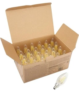 24 Pack GE Daylight LED B10C Candelabra Base Bulbs 60W EQ 5W Decorative Candle - Picture 1 of 8