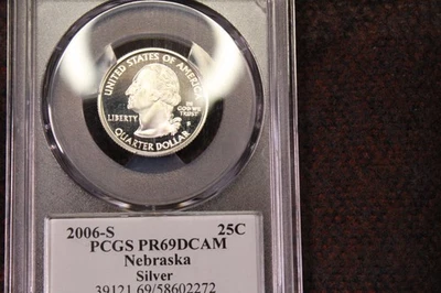 2006-S 25C PCGS PR69DCAM - Silver Nebraska Quarter - Image 1 of 4