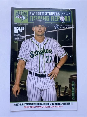 AUSTIN RILEY Gwinnett Stripers Baseball 2018 Gameday Program SGA Atlanta Braves - Image 1 of 2