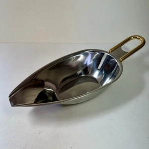Gravy Boat Plato Summit 18/10 Acero Inoxidable Italia Latón Poste Moderno - Imagen 1 de 8