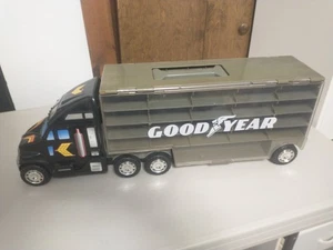 Redbox Goodyear truck & trailer semi can carry Hot Wheels Matchbox cars holds 40 - Picture 1 of 10