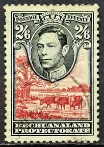 Bechuanaland KGVI 1938-52 2/6 Black & Scarlet Used sg 126 - Picture 1 of 2
