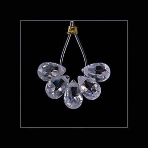 10x Cubic Zirconia Flat Pear Briolette Beads 4x6mm Lavender #64840