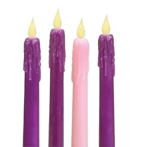 10 Inch Tall 4 Piece Set LED Advent Candle – No Scent - Picture 1 of 4