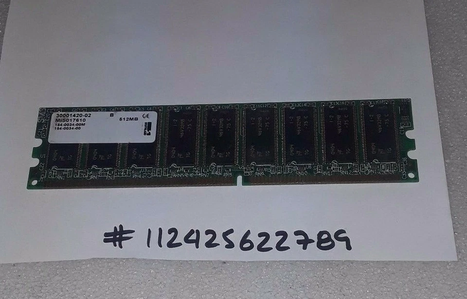 512MB 2RX8 DDR DDR1 PC2100E  266MHZ 266 184PIN DIMM ECC DUAL RANK UDIMM 18CHIPS - Image 1 of 1