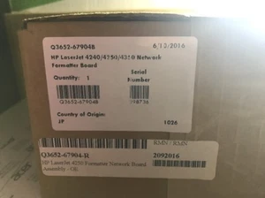 Q3652-67904B Netzwerk Formatter Platine Baugruppe für LJ4240/4250/4350 - Bild 1 von 2