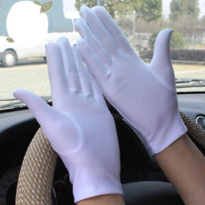 Women Gloves Spandex Sunscreen Elasticity Etiquette Short White Gloves 1 Pair