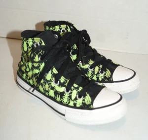 Converse Chuck Taylor's sz 12C All Star Glow Bug Black and Green Kids Hi Top - Picture 1 of 11