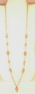ANTIQUE ART DECO LAVENDER GLASS 32" NECKLACE WITH ROUND OVAL PEAR FACETED BEADS - Picture 1 of 5