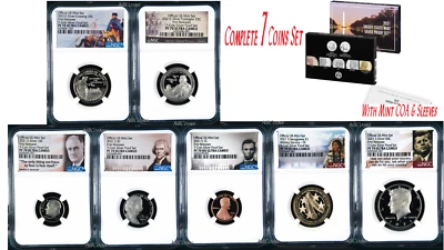 2021 US Mint 7-Coin Silver Proof SET Dime Cent Nickel Quarter $1 50c NGC PF70 FR - Image 1 of 4