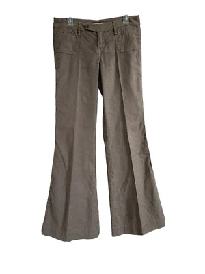 Calça Flare Level 99 Linho Verde Marrom Tamanho 29 - Imagem 1 de 4