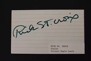 RICK ST. CROIX TORONTO MAPLE LEAFS Autographed NHL Hockey Signed 3x5 Card 15A - Picture 1 of 1