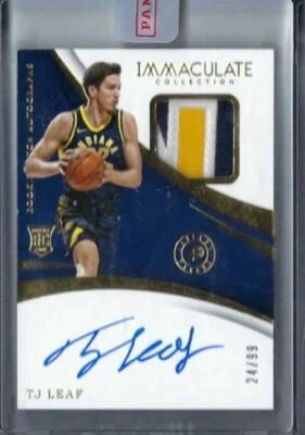 TJ LEAF 2017-18 IMMACULATE COLLECTION RPA ROOKIE PATCH AUTO RC #D /99 - Image 1 of 2