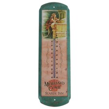 Mermaid Cove Indoor/Outdoor Patio/Garden Wall Thermometer Nautical/Coastal Decor