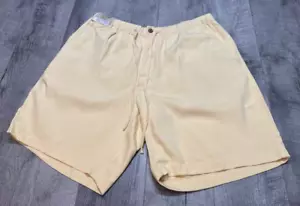 Caribbean Silk Shorts Mens 38 Chino Relaxed Elastic Waist Coastal Resort 9" NEW - Picture 1 of 7