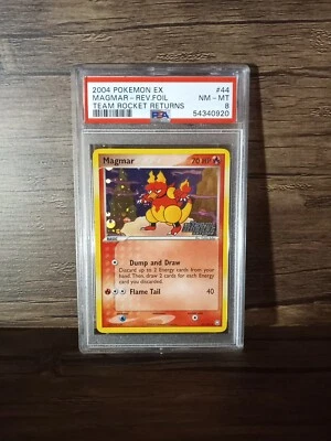 Pokemon Magmar 44/109 EX Team Rocket Returns Reverse Foil- PSA 8 NM - MT - Image 1 of 2
