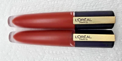 2x Lápiz labial líquido mate duradero L'Oreal Rouge Signature #452 potenciado Foto 1 de 4