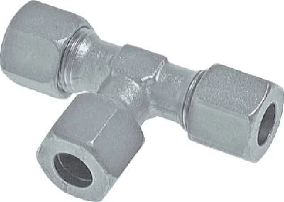 T-Stück Leichter T-Verbinder L Schneidringverschraubung VA Hydraulik Edelstahl - Bild 1 von 1