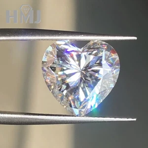 White D Color Heart 3EX Cut Moissanite Stone VVS1 With GRA Certificate 0.3~5ct  - Picture 1 of 13