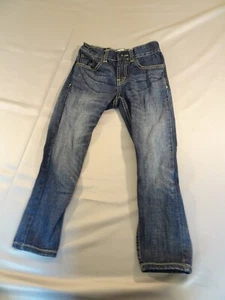 Levi's 508 Boy’s Slim Taper Denim Pants 8 24x22 Blue Dark Wash Jeans - Picture 1 of 19