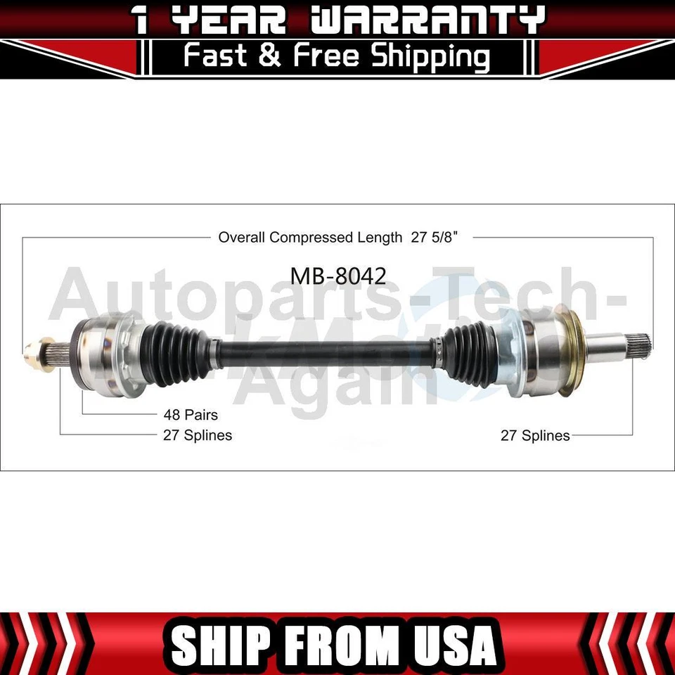 Rear Right CV Axle Joint Shaft Fits 2008 2009 2010 2011 2012 Mercedes-Benz C350 - Image 1 of 1