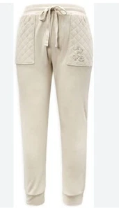 Disney Women Joggers Quilted Pockets Size 3X Plus Ivory 28" Inseam Sweatpant NEW - Picture 1 of 11