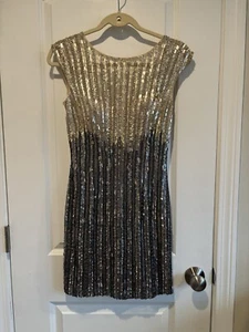 Jovani Formal Cocktail Mini Dress Beaded Sequins Scoop Back Women’s Sz 4 - Picture 1 of 6