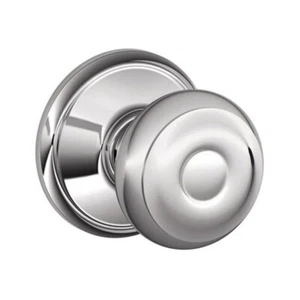 Schlage F10 GEO 625 Georgian Door Knob Hall & Closet Passage Lock Polished CHR - Picture 1 of 3
