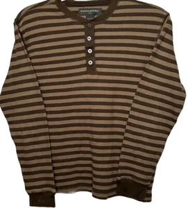 Banana Republic Womens Henley Shirt Sz Med Striped Comfy Y2K Casual Outdoor Top - Picture 1 of 4