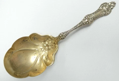 Alvin Orange Blossom Solid Serving Spoon GRG Mono 9 1/4" 3.58 ozt - b Cover