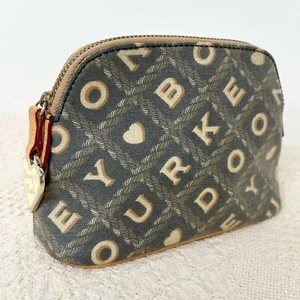 Y2K Dooney & Bourke Crossword Collection Kosmetikkoffer Top Zip Clutch - Bild 1 von 9