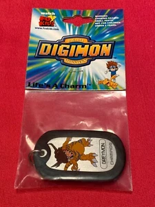 Digimon Greymon Dog Tag Key Chain Brand New Fox Kids 2000 - Picture 1 of 4