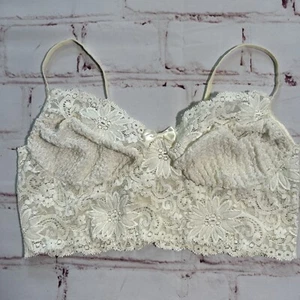 Victoria Secret Lace Bralette Medium Ivory Excellent Condition - Picture 1 of 4