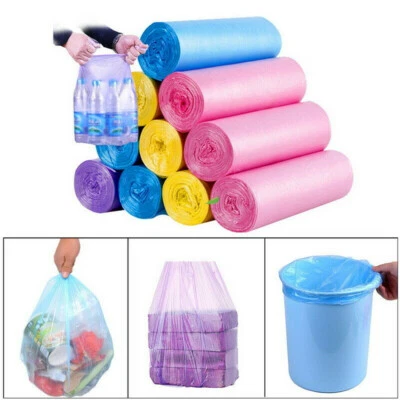 1/2/3 Roll Small Garbage Bag Trash Bags Durable Disposable Plastic Home Kitchen - Image 1 of 4