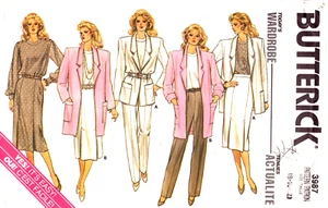 Butterick 3987 ~ Misses Jacke-Rock-Hose-Top-Lose-Passform-Größen 8-10-12 - Bild 1 von 4