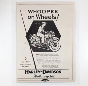 1930 Harley-Davidson Motorcycles - Laminated Reprint Ad (from 1992 Magazine)  - Bild 1 von 6