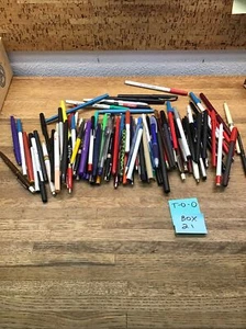 Bulk Box of Retractable Ball Point Pens - Wholesale Lot Used - Picture 1 of 5