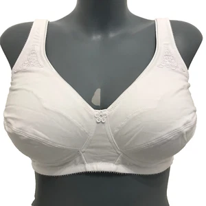 White Bras 38C Soft Cup Cotton Blend Wirefree No padding plain bra Pack of 2 - Picture 1 of 11