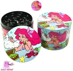 50mm Princess Mermaid Parody - Metal Tobacco Magnetic 4Part Grinder Cute Gift - Picture 1 of 21