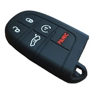 SCHLÜSSELHÜLLE COVER JEEP RENEGADE CHEROKEE COMPASS SILIKON GUMMI SCHWARZ - Bild 1 von 4