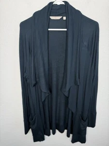 Athleta Damen Wickel Strickjacke Gr. M türkis grün Fronttasche Tunika Daumenlöcher - Bild 1 von 9