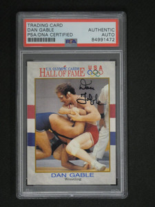 DAN GABLE SIGNED 1991 IMPELL US OLYMPIC HALL OF FAME CARD W/ PSA AUTHENTIC AUTO