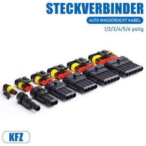 KFZ Stecker Steckverbindung Steckverbinder Auto Wasserdicht Kabel 1/2/3/4/5/6 P - Picture 1 of 19