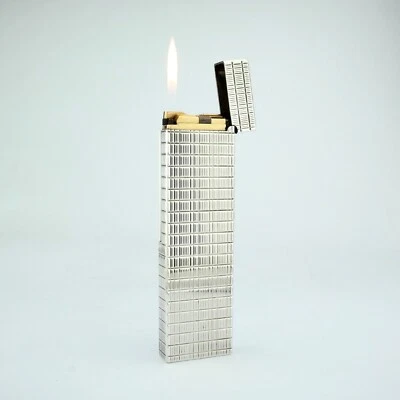Vintage ST Dupont Large Table Lighter. Cross Hatched Finish. Made in France - Imagen 1 de 4