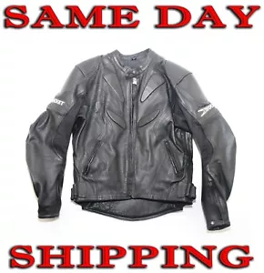 Men's Black Leather Motorcycle Jacket Joe Rocket Sports Biker Size: 44 - Foto 1 di 8