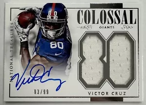 2014 Panini National Treasures Colossal Giants #CJSVC Victor Cruz Auto Relic /99 - Photo 1/2
