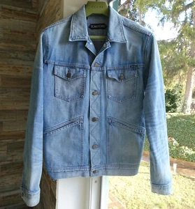 TOM FORD JACKET XL sky blue jeans jean denim biker made in usa - Bild 1 von 13