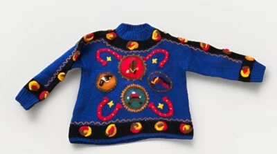 VTG Roberta Freymann Sweater Womens M Wool Western Hand knit Cowboy - Image 1 of 4